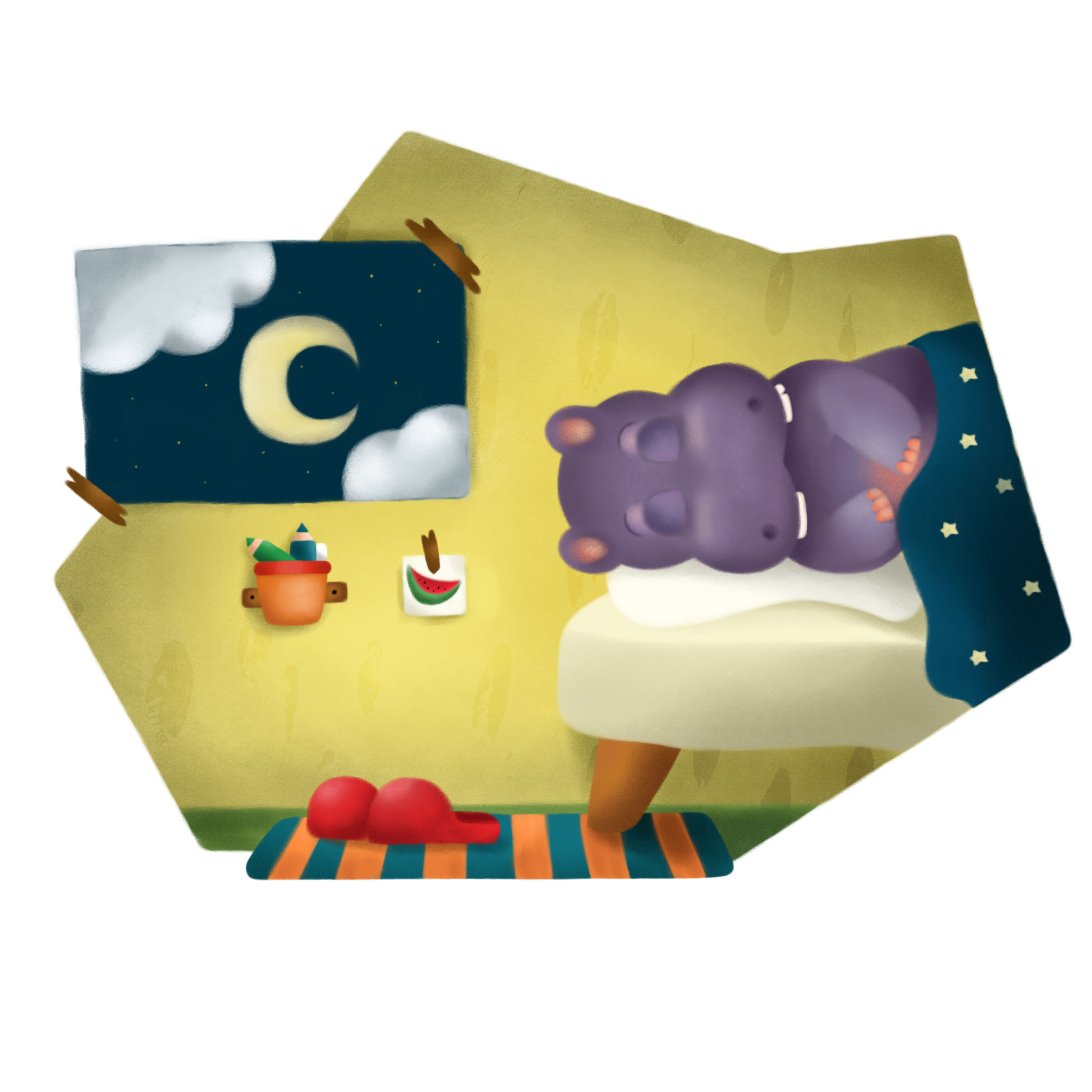 Εικονογράφηση παιδικού παραμυθιού: Μάρλο το ιπποποταμάκι - Πρώτη μέρα στο σχολείο 4